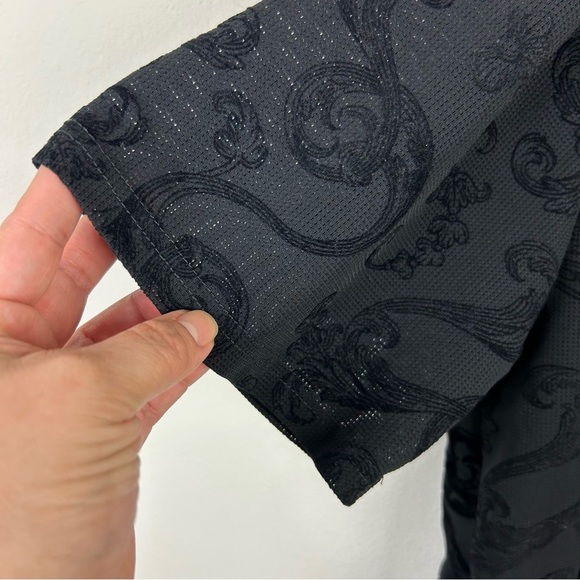 Baroque Gold by Drill Clothing Co. black mesh tee with Edwardian print size: M - Picture 4 of 8